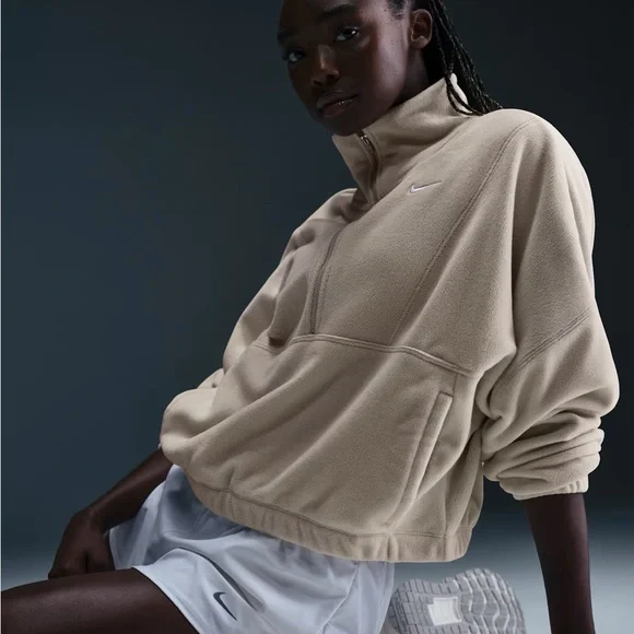 NWT Nike One
Women's Therma-FIT Oversized 1/2-Zip Fleece Top Light Orewood Brown - Picture 2 of 9